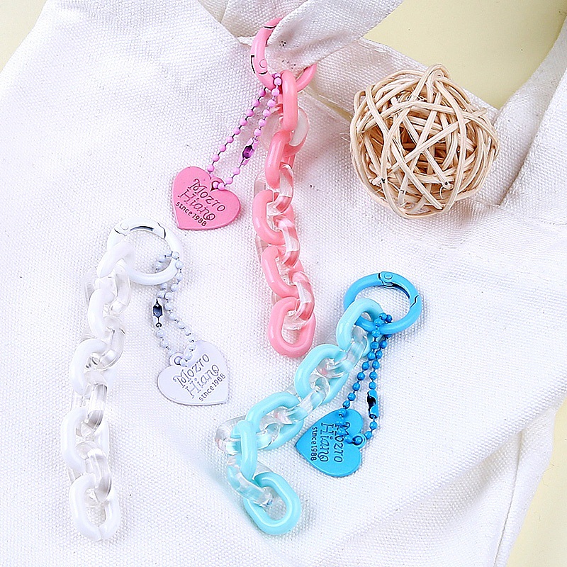 ins creative small fresh love acrylic chain keychain pendant headphone set bag couple jewelry decoration