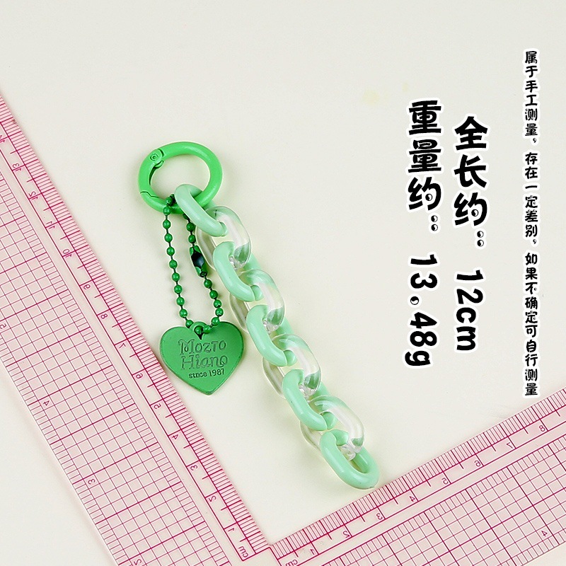 ins creative small fresh love acrylic chain keychain pendant headphone set bag couple jewelry decoration