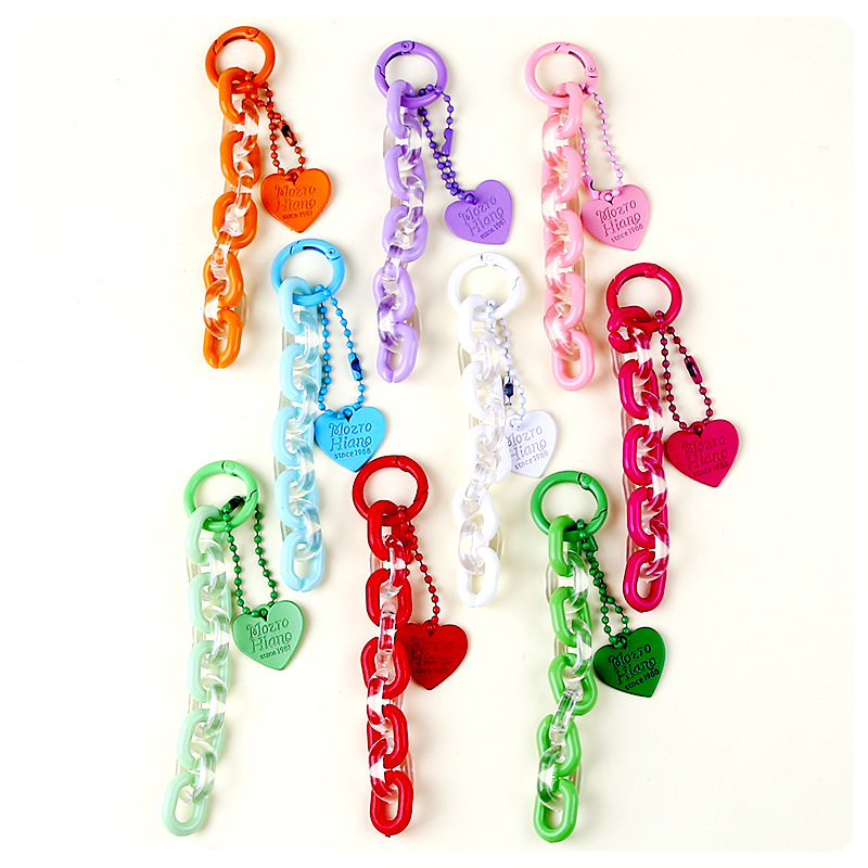 ins creative small fresh love acrylic chain keychain pendant headphone set bag couple jewelry decoration