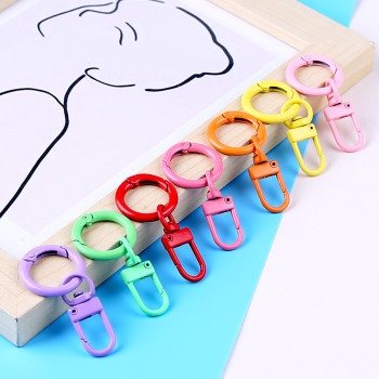 Candy color diy paint 25mm spring ring door buckle keychain jewelry accessories luggage mobile phone case keychain
