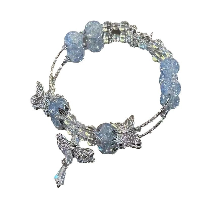New niche forest style cool feeling gradient explosive glass beaded bracelet trendy and versatile simple light luxury hand jewelry gift giving