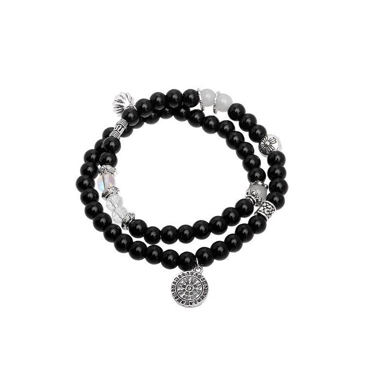 New Chinese style mountain ghost flower beaded double-layer bracelet for women, national style, retro, 2024 new style bracelet, personalized and versatile hand ornaments