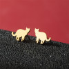 European and American ins style fashion new product versatile small earrings for women cute stainless steel small animal pet cat ear bone nails