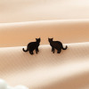 European and American ins style fashion new product versatile small earrings for women cute stainless steel small animal pet cat ear bone nails