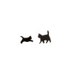 European and American ins style fashion new product versatile small earrings for women cute stainless steel small animal pet cat ear bone nails