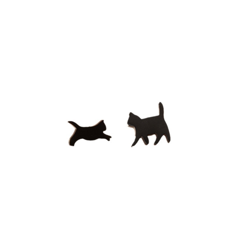 European and American ins style fashion new product versatile small earrings for women cute stainless steel small animal pet cat ear bone nails