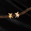 European and American foreign trade cross-border new products stainless steel zodiac dog mini earrings women's fashion cute cat earrings wholesale