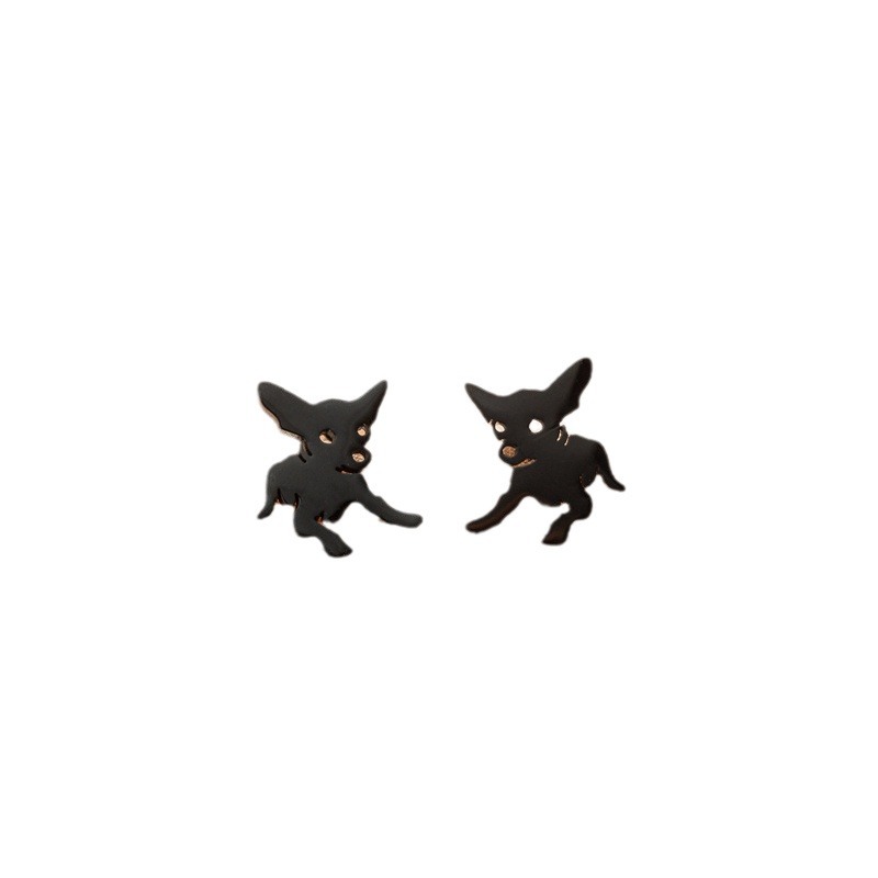 European and American foreign trade cross-border new products stainless steel zodiac dog mini earrings women's fashion cute cat earrings wholesale