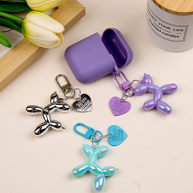 Creative ins style cartoon balloon dog alloy love key chain pendant dij jewelry accessories bag headphone set hanging