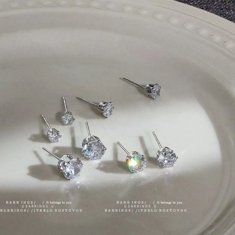 Six-piece set of earrings for women, small, exquisite and cool style earrings, 2024 new trendy style