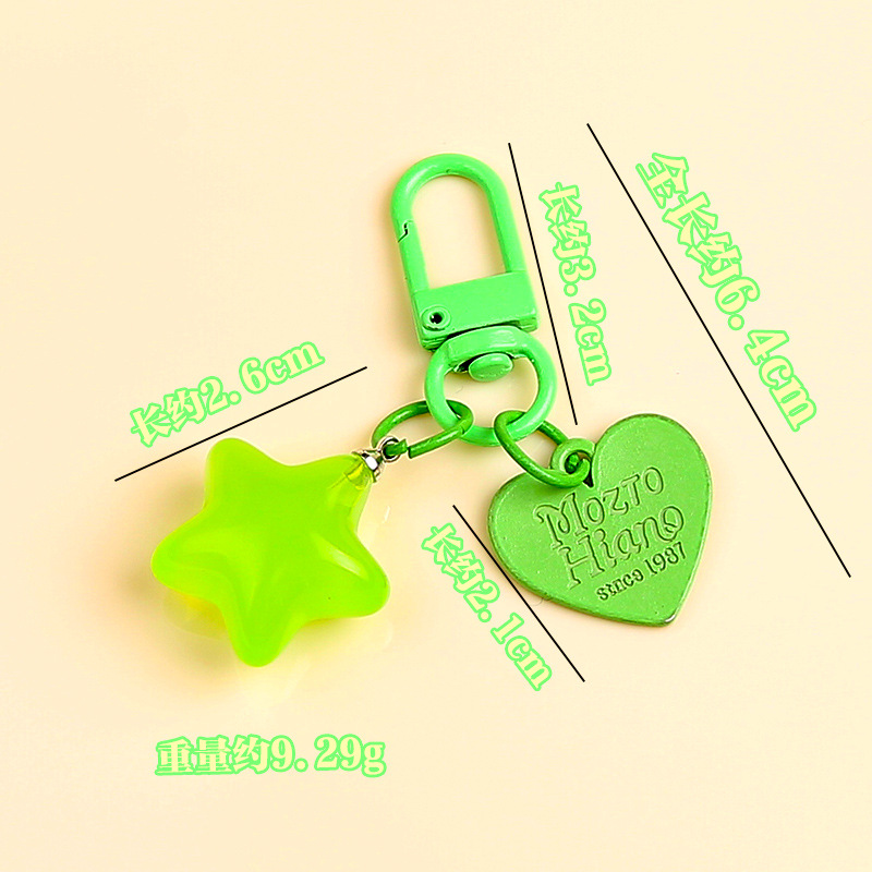 Jelly candy color five-pointed star love keychain pendant diy jewelry accessories luggage headphone set stationery pendant