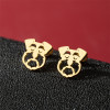 European and American fashionable and simple cute small animal pet dog head earrings light luxury versatile personalized earrings cross-border accessories