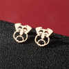 European and American fashionable and simple cute small animal pet dog head earrings light luxury versatile personalized earrings cross-border accessories