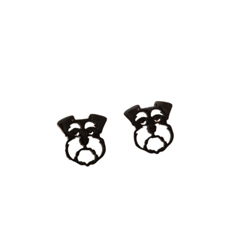 European and American fashionable and simple cute small animal pet dog head earrings light luxury versatile personalized earrings cross-border accessories