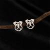 European and American fashionable and simple cute small animal pet dog head earrings light luxury versatile personalized earrings cross-border accessories