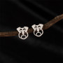 European and American fashionable and simple cute small animal pet dog head earrings light luxury versatile personalized earrings cross-border accessories