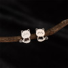 New cute tracing earrings animal series cartoon kitten earrings stainless steel jewelry personalized accessories wholesale