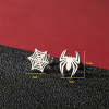 European and American cross-border new gothic asymmetric earrings ins stainless steel spider web Halloween earrings wholesale