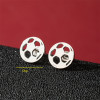 2025 Amazon new stainless steel hollow football small earrings ins fashion simple geometric round earrings