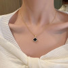 Four-leaf clover necklace, women's fashion, small fragrance, light luxury, niche women's clavicle accessories, versatile clavicle chain