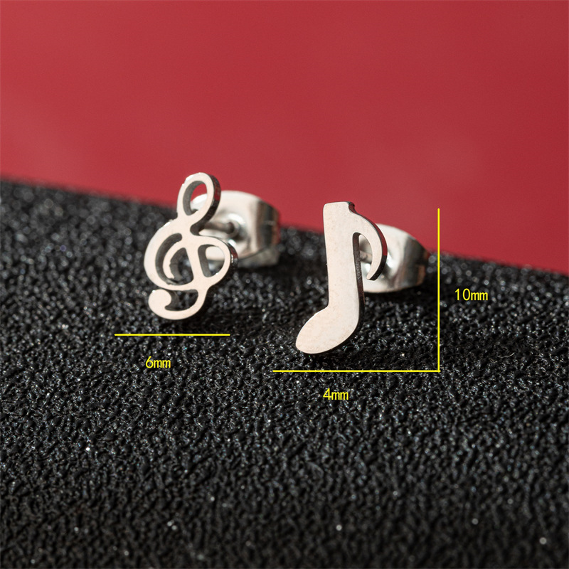 Korean fashion summer simple small earrings for women stainless steel light luxury asymmetrical niche earrings ins