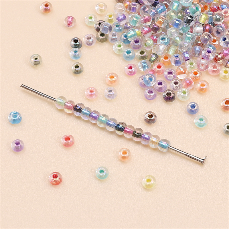 2-4mm domestic phantom pearlescent dye core glass rice beads beading handmade diy homemade loose beads bracelet necklace accessories