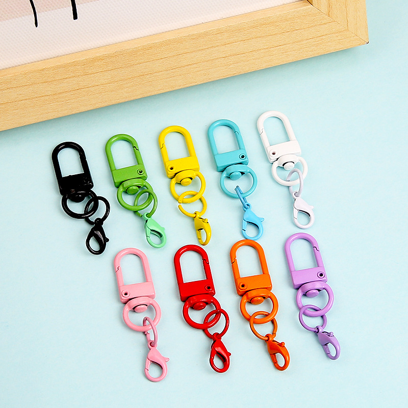 Painted color U-shaped revolving door buckle lobster buckle alloy jewelry accessories keychain doll DIY doll bag hanging buckle