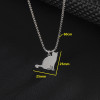 Cross-border stainless steel square pearl necklace jewelry punk style animal cartoon cat and dog pendant accessories men's chain wholesale