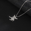 Cross-border stainless steel square pearl necklace jewelry punk style animal cartoon cat and dog pendant accessories men's chain wholesale