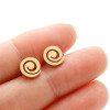 Stainless steel fashion jewelry girls simple geometric ring spiral rotating earrings mini small earrings wholesale