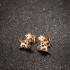 Fashionable temperament cute deer giraffe earrings ins women's stainless steel hollow cute cartoon animal earrings