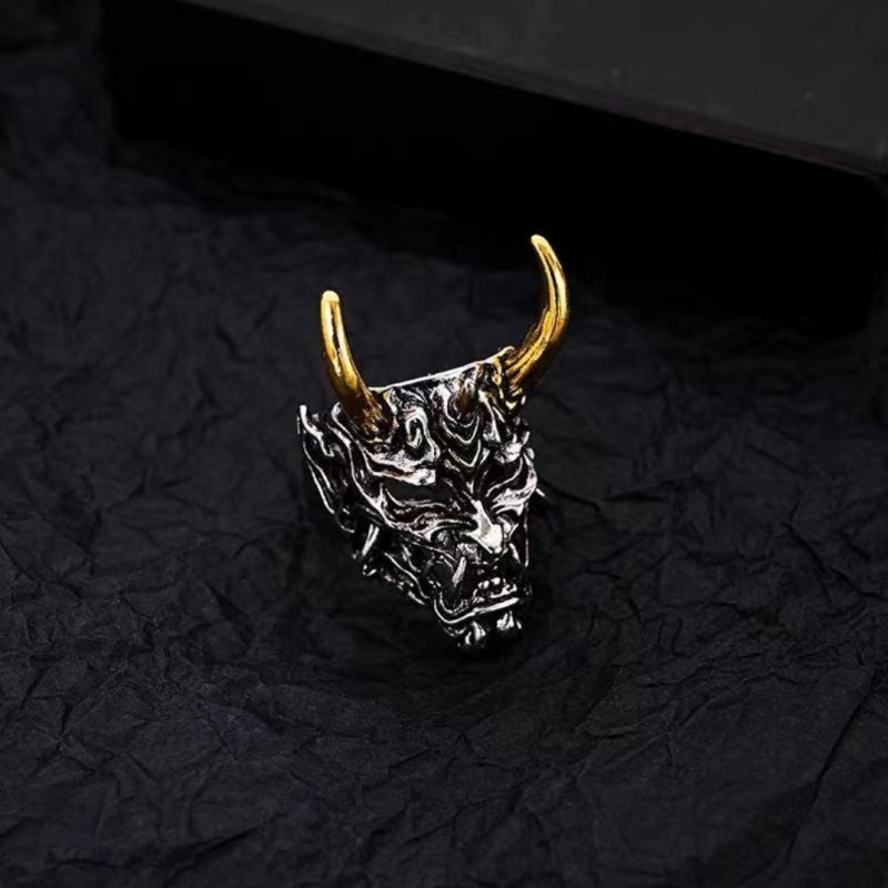 Popular Golden Horn Prajna Ring, Men’s Ghost Mask, Cool Personalized Accessories