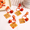 Clamp buckle with clip ring jewelry accessories paint creative acrylic double-sided text plate key chain school bag pendant gift