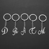 Stainless steel jewelry polished cut steel color 26 English letters art pendant keychain foreign trade cross-border wholesale