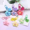 Creative colorful candy-colored flowers love keychain pendant dopamine cute girl heart accessories bag pendant