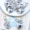 New white K silver love bow key chain pendant creative bead chain pendant mobile phone lanyard luggage accessories