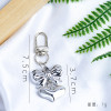 New white K silver love bow key chain pendant creative bead chain pendant mobile phone lanyard luggage accessories