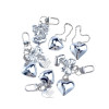 New white K silver love bow key chain pendant creative bead chain pendant mobile phone lanyard luggage accessories