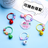 ins style small fresh color card ring bell letter bead key ring pendant diy jewelry accessories mobile phone bag pendant