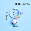 ins style small fresh color card ring bell letter bead key ring pendant diy jewelry accessories mobile phone bag pendant