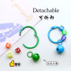 ins style small fresh color card ring bell letter bead key ring pendant diy jewelry accessories mobile phone bag pendant