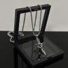 National fashion brand cross necklace for men and women, new Chinese style personality street retro pendant couple design fashion necklace