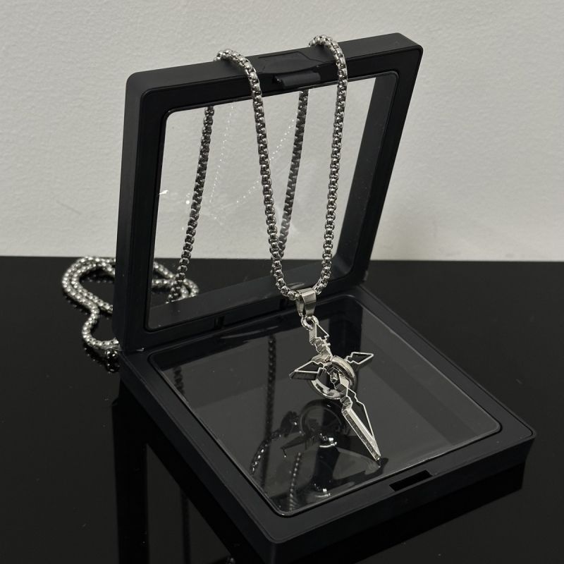 National fashion brand cross necklace for men and women, new Chinese style personality street retro pendant couple design fashion necklace