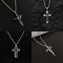 National fashion brand cross necklace for men and women, new Chinese style personality street retro pendant couple design fashion necklace