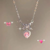 Six-piece necklace set for students sweet love love female clavicle chain niche high-end design necklace ins style