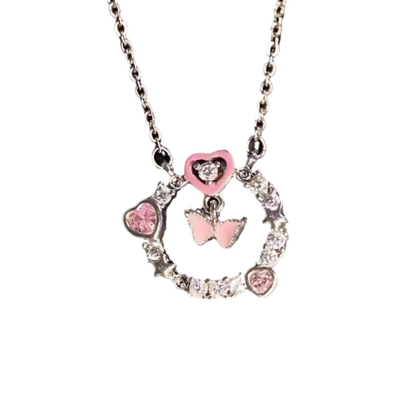 Six-piece necklace set for students sweet love love female clavicle chain niche high-end design necklace ins style
