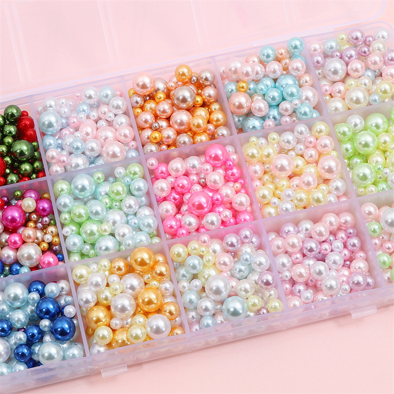 ABS magic non-porous imitation pearl round beads loose beads handmade diy accessories decorative macaron cosmetic box filled beads
