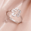 European and American 18K gold rings fashion couple style stainless steel spider web butterfly bird ring opening cross-border accessories