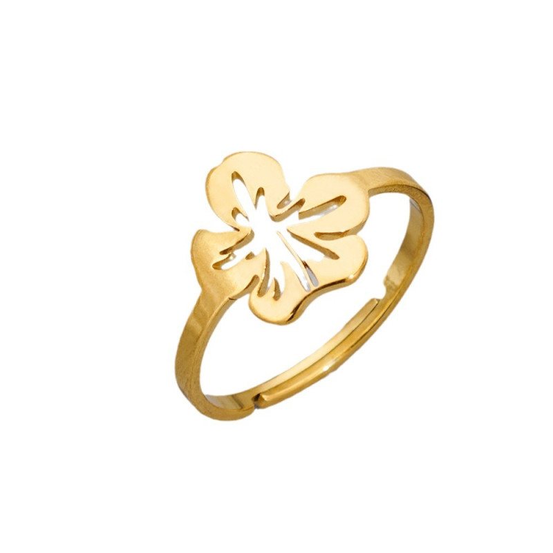European and American 18K gold rings fashion couple style stainless steel spider web butterfly bird ring opening cross-border accessories