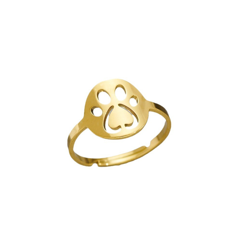 Stainless steel ring female niche light luxury cute little animal turtle penguin rabbit bat butterfly open ring